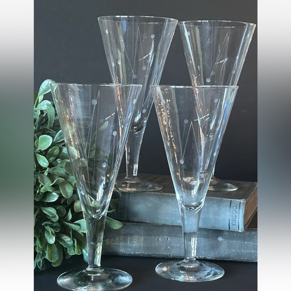 4 Vintage MCM Holmegaard Clausholm Wine Cocktail Drink Glasses by Per Lutken